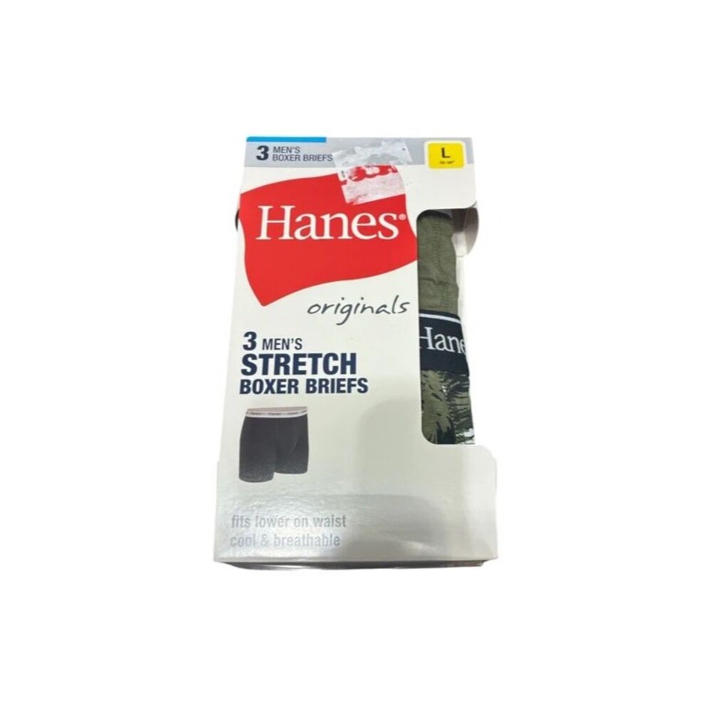Hanes 3 men’s boxer briefs Large cotton